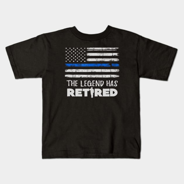 The Legend Has Retired Police Officer Retirement Gift Kids T-Shirt by Sinclairmccallsavd